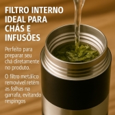 Garrafa Vacuum 800ml - Preto_Prata