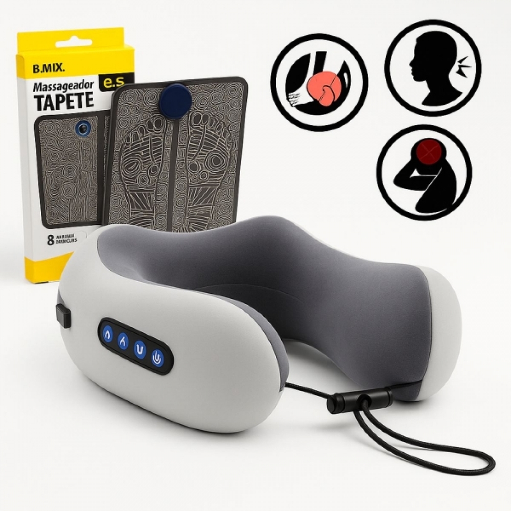 Kit Massageador pescoço e pés - Cinza