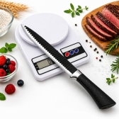 Kit Faca Serrilhada 24cm Inox Profissional Com Balanca Digital 10kg