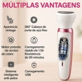 Depilador Elétrico 4 em 1 Recarregável para Rosto e Corpo