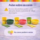 Kit Alimentação Infantil 4 Peças Bebê Livre BPA 0 a 24 Meses - Prato Vermelho