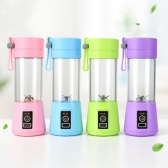 Mini Liquidificador Portátil Recarregável 380ML 6 Laminas - Rosa