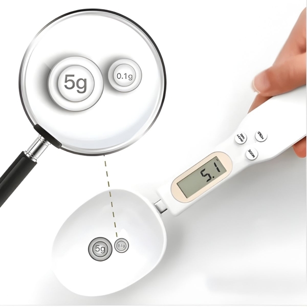 Colher Medida Balança Digital Eletrônica Cozinha Até 500g - Branca