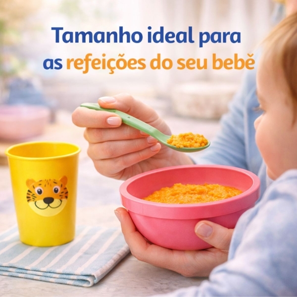 Kit Alimentação Infantil 4 Peças Bebê Livre BPA 0 a 24 Meses - Prato Vermelho